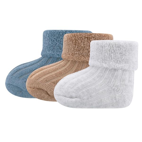 Ewers Babysocken Rippe blau 3er Pack